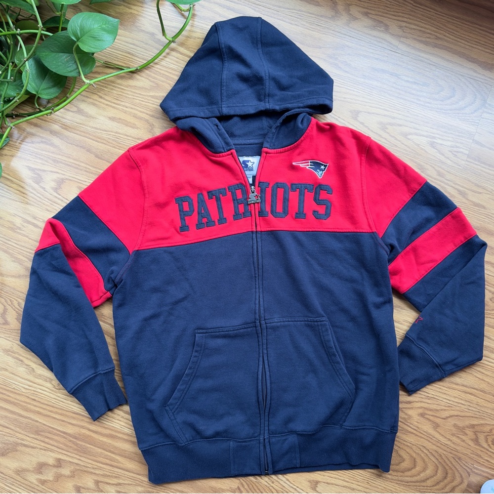 Men's Starter Navy New England Patriots Winning Team Full-Zip Hoodie